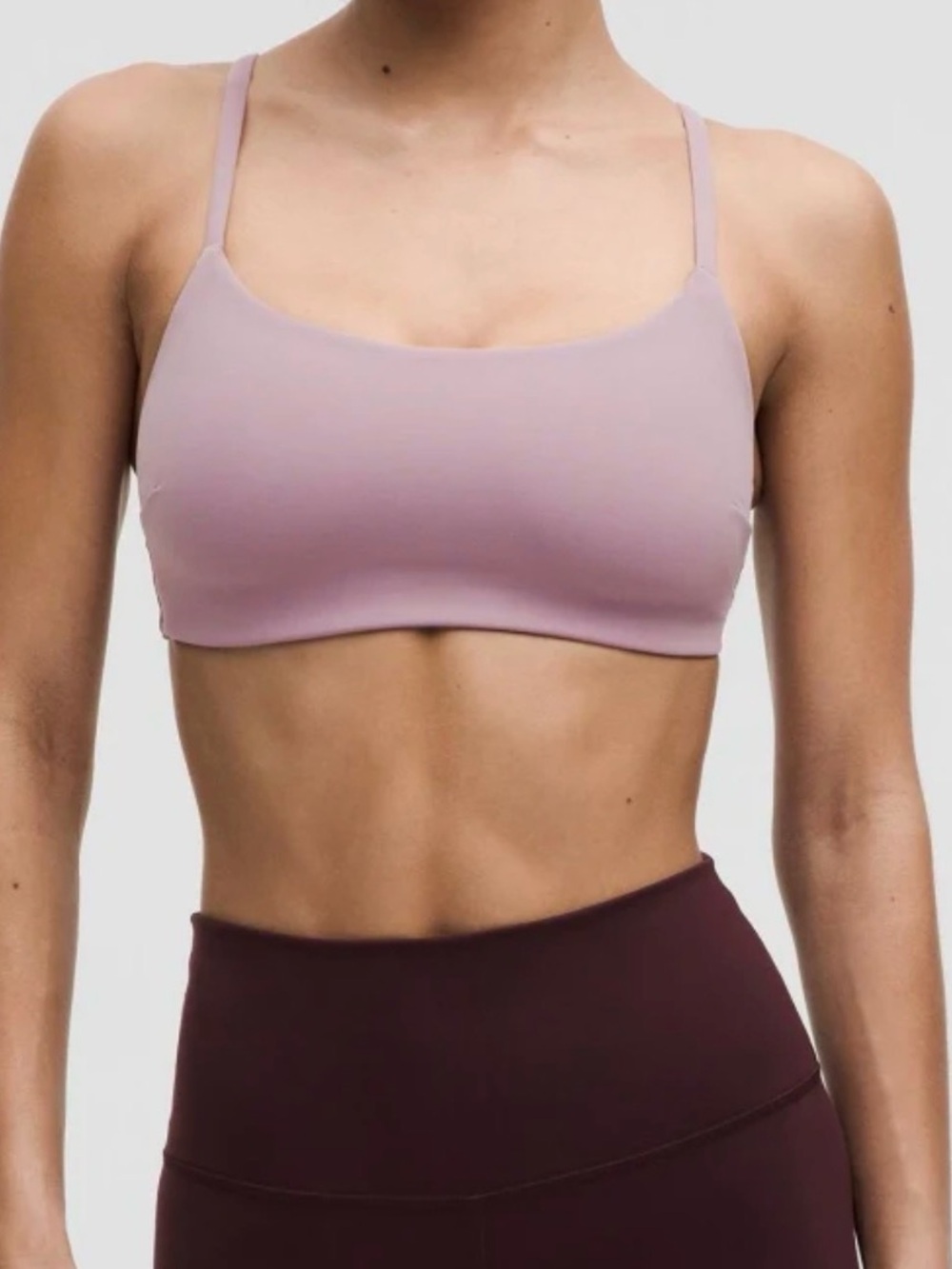 Lululemon Wunder Train Strappy Racer Bra women’s size 8 lavender lux